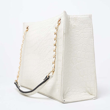Croco Chic | Shoulder | White - Bagonia